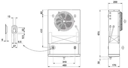 výparník ECO - Luvata EP081, 0.73 kW (dT 8 st., R404),